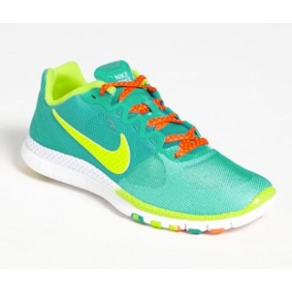Nike Women's Free 3.0 Athletic Running Shoe in Teal & Neon Yellow Size 8.5